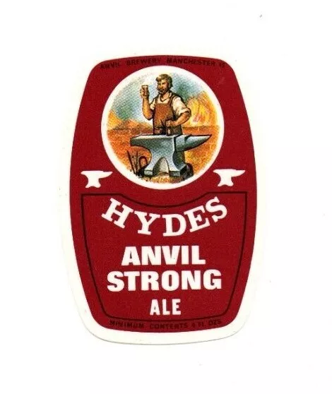 England - Vintage Beer Label - Hyde's Brewery, Manchester - Anvil Strong Ale