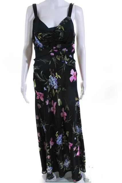 Jill Jill Stuart Womens Dark Floral Ruched Gown Size 10 12222530