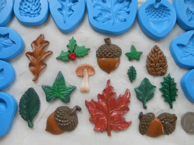 1x Mini Craft Mould: REALISTIC Leaf  Leaves (Clay Resin Cupcake Fondant Wax PMC)