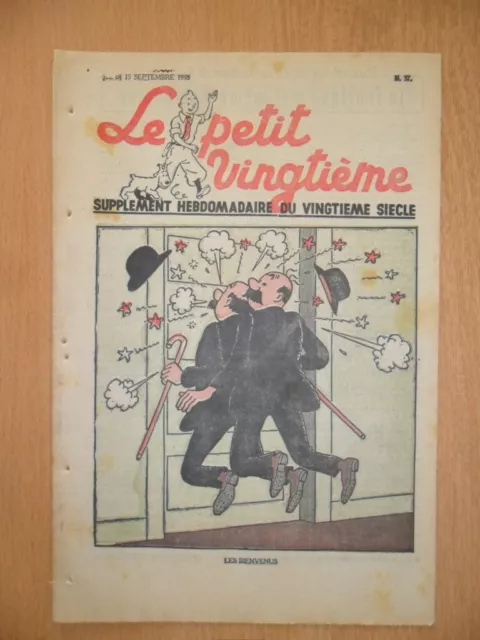 HERGE , TINTIN : LE PETIT VINGTIEME n° 37 de 1938