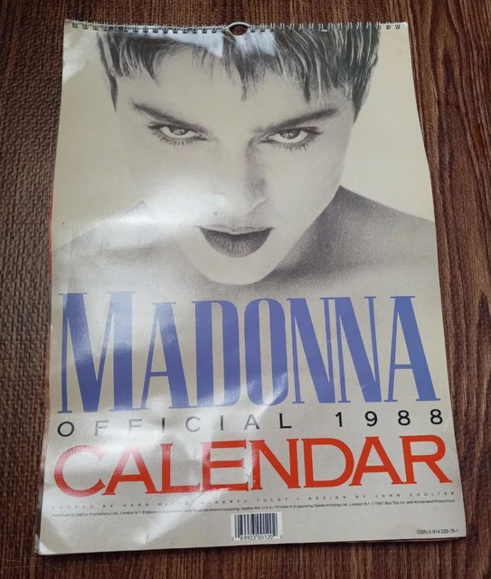 MADONNA CALENDAR 1988 calendar official photos herb ritts Alberto tolot