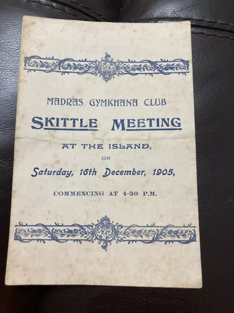 1905 India Madras Gymkhana club Skittle Meeting horses/ponies