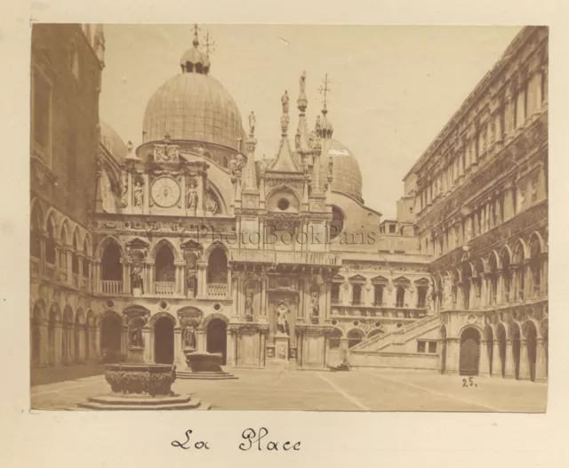 Venedig Platz Italien Vintage Albumin Ca 1875