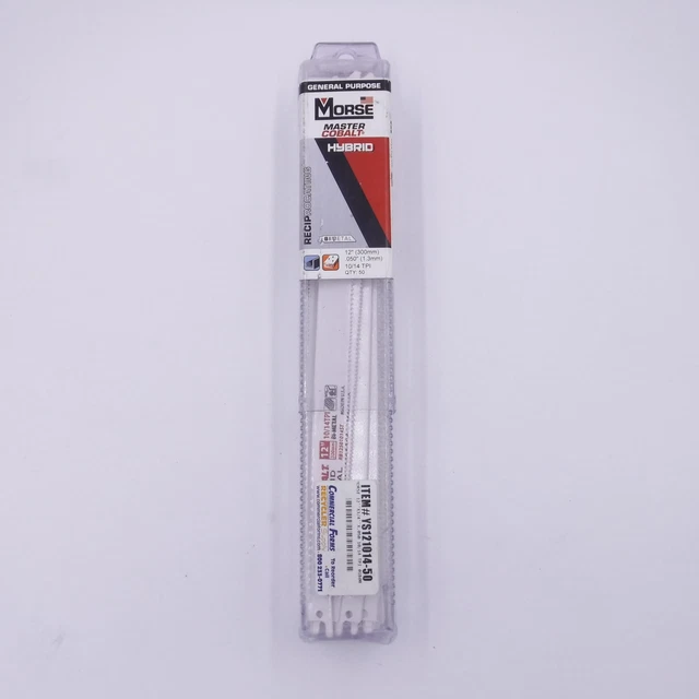 50-Pack Morse 398428 Master Cobalt Hybrid 12" 10/14TPI Reciprocating Saw Blades