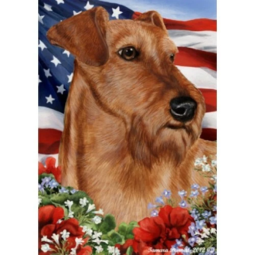 Patriotic (1) House Flag - Irish Terrier 16220
