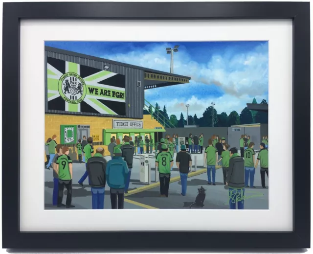 Forest Green Rovers New Lawn High Quality Framed Football Art Print. Approx A4.