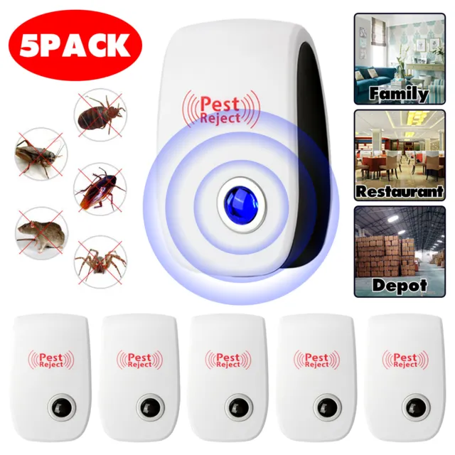 5 x Ultrasonic Electronic Pest Reject Repeller Anti Mosquito Bug Insect Killer