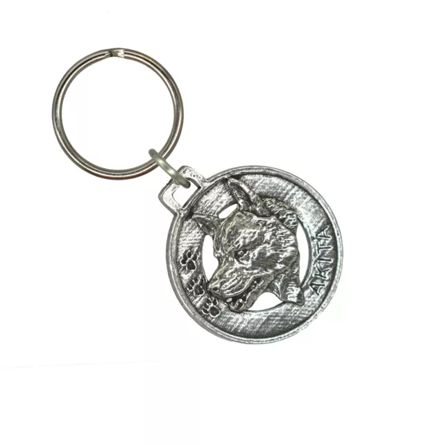 Akita Keychain, D004KC, 1 1/2 inch, Dog, Japanese Breed, Metal, Gift Made in USA