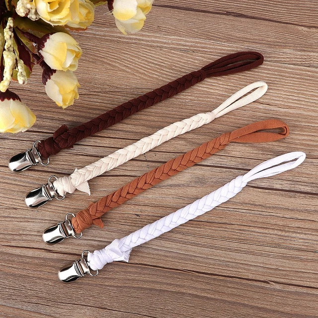 4PCS DIY Baby Pacifier Clip Chain Stainless Steel Duckbill Anti-lost Clip T