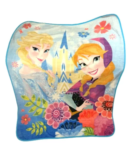 Disney FROZEN Fleece Throw Blanket Elsa Anna Flowers Castle 45x60 Northwest Co