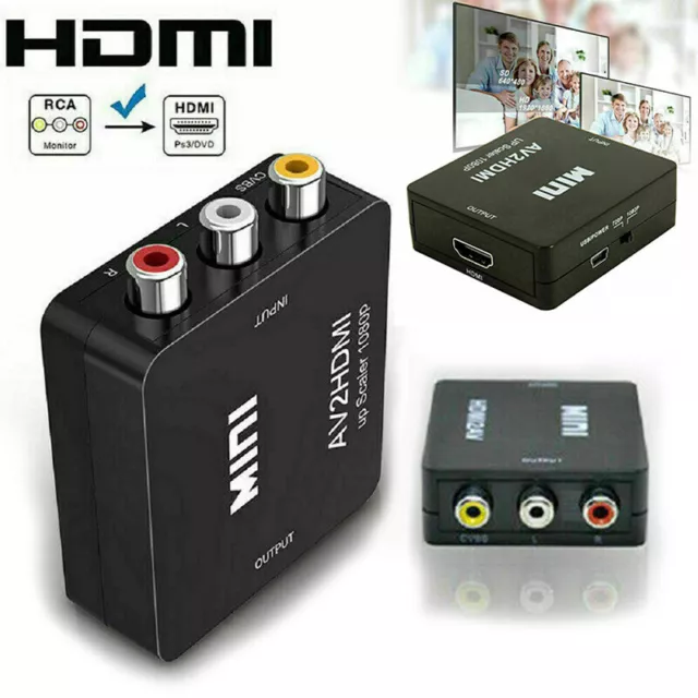 Rca Cvbs Av Zu Hdmi 1080P Video Audio Composite Konverter Mini Adapter Hdtv