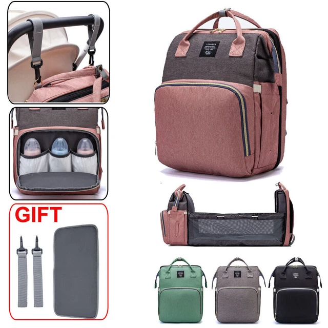 3 in 1 Foldbale Diaper Bag Baby Bed Portable Bassinet Crib Backpack Pad Hook 099