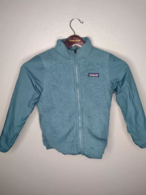 Patagonia Girls Unisex Reversible Fleece Jacket Zip Collar Outdoor S3