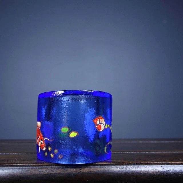 Chinese Old Beijing Glaze Hand drawn Exquisite Fish Pattern Rings 11004 2
