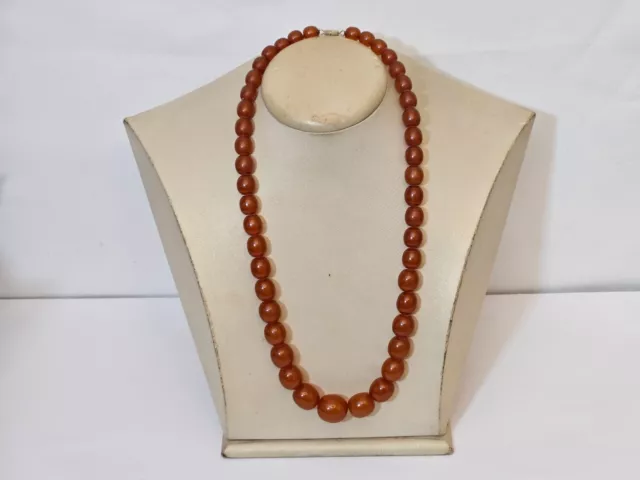 Vintage Natural Pressed Baltic Amber Beads Necklace 54grams ! ( Va58 )