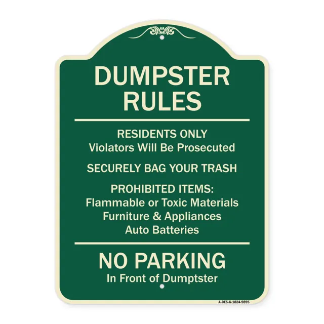 Designer Series Residents Only Violators Prosecuted Bag Your Trash No Parking