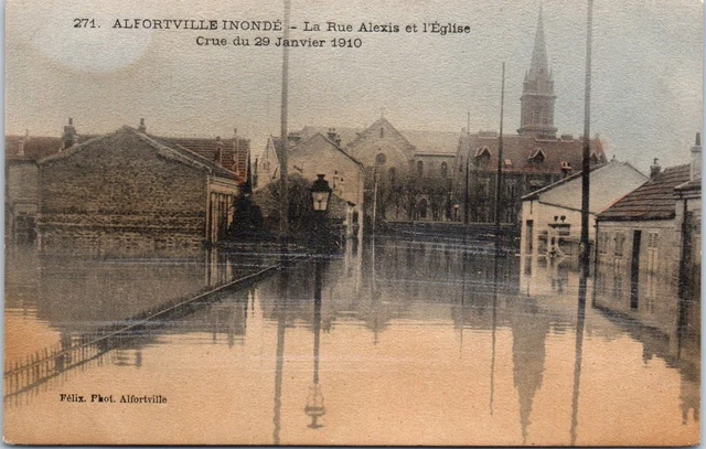 94 ALFORTVILLE - la rue alexis pendant la crue de 1910