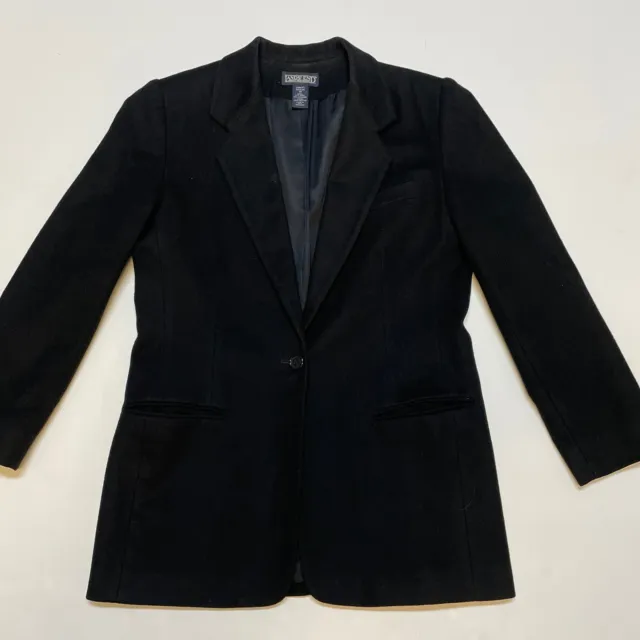 Land’s End Black Wool/Cashmere Lined Jacket/Blazer Sz 10 Pockets Very Good Cond.