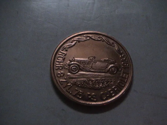 Kupfer Medaille Oldtimer der ersten 50 Jahre   Röhr Cabriolet  in PP  18,5mm