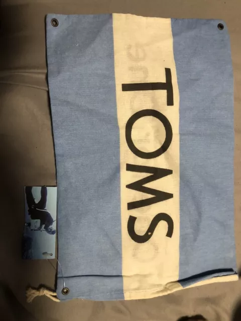 "TOMS" One for One Flag Shoe Dust Bag Light Blue White