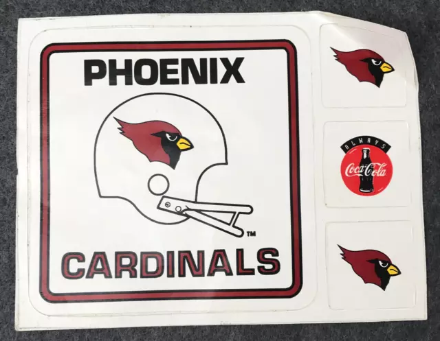 Vintage Coca Cola Coke Stickers Decals Phoenix Cardinals Football Helmet