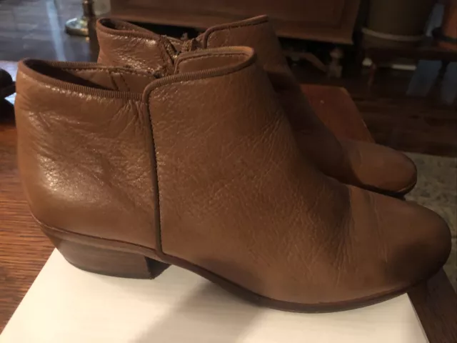 Sam Edelman Petty Brown Leather Zip Ankle Bootie Womens Size 6.5 M