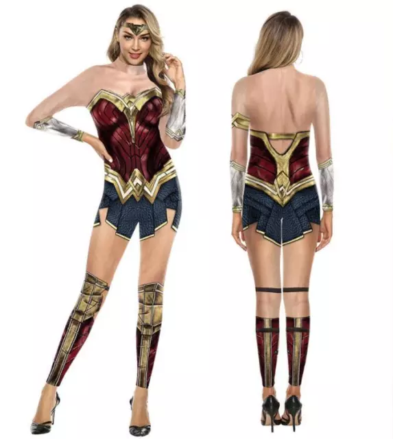 Costume Body Donna Halloween 2023 Stampa 3D Wonder Woman Diana Prince SKGB