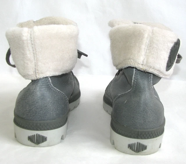 PALLADIUM Chaussures montants lacets cuir gris fourrées 36 EXCELLENT ETAT 3