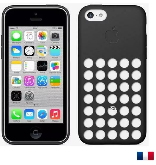 Coque silicone ORIGINAL Apple noire pour iPhone 5C case black très douce soyeuse