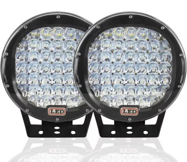 coppia fari led 225watt 12v 24v idealiboer jeep barche camion  mezzi da lavoro