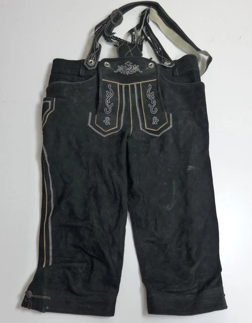 "Spieth&Wensky"" pantaloni al ginocchio tradizionali in camoscio con stoviglie taglia 52 neri" "Spieth&Wensky"" pantaloni al ginocchio tradizionali in camoscio con stoviglie taglia 52 neri"