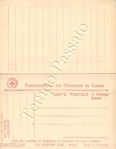 760 - Regno - Franchigia con risposta (prigioniero di guerra), 1917