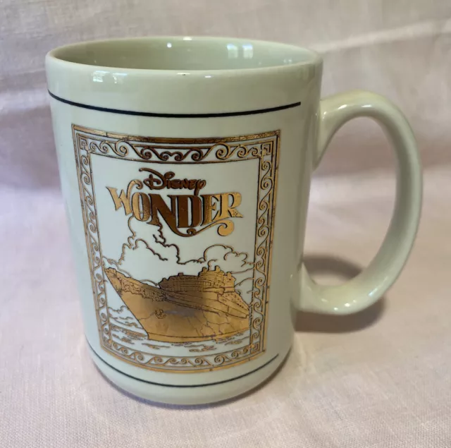 Disney Wonder Cruise Ship Maiden Voyage 1999 Coffee Mug Cup Souvenir Vintage