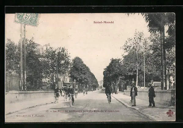 CPA Saint-Mande, Le Pont de St-Mande pris du Bois de Vincennes 1905