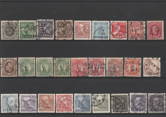 Wertvolles Lot SVERIGE ab 1911 gestempelt 27 Briefmarken