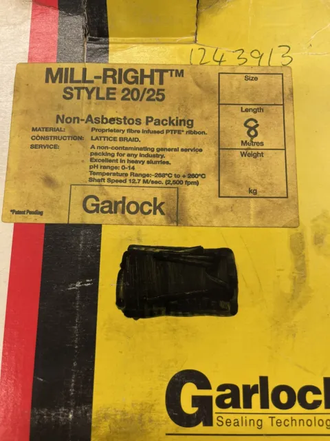 Garlock Gland Packing Teflon Style 20/25 3/4” (19mm)