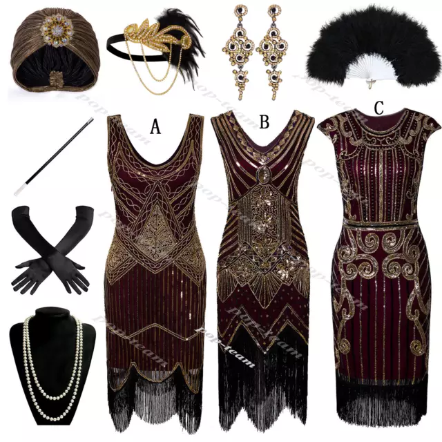 1920s Flapper Gatsby Party Evening Cocktail Dress Roaring 20's Costume Plus Size