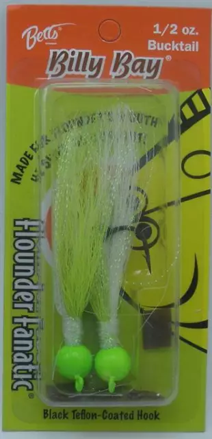 Betts 902-2-2-5 1/2 Oz Chartreuse Billy Bay Flounder Fanatic Bucktail Jig