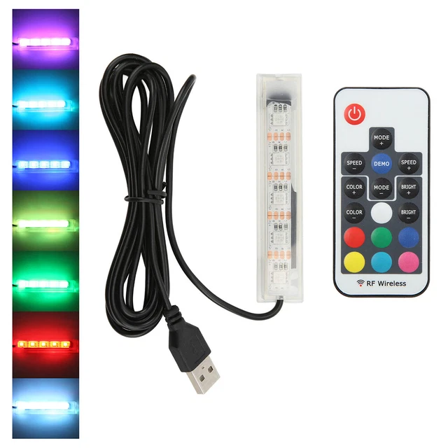 1pc Small LED Fish Tank Light with Remote Control Submersible Aquarium Light New