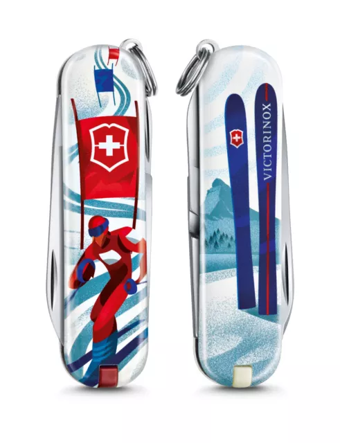 Victorinox Classic SD Ski Race Keychain Swiss Army Knife with 7 Functions