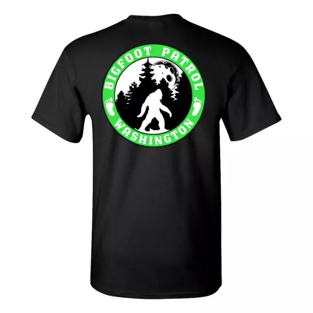 Bigfoot/Sasquatch Patrol T-Shirt WASHINGTON Moon Adult Unisex Novelty Tee