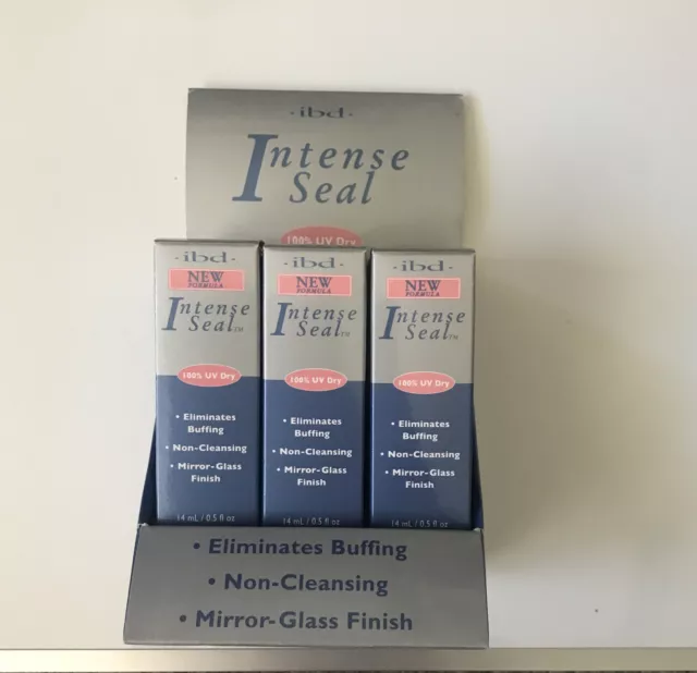 IBD Intense Seal 100% UV Dry Gel Top Sealer 0.5 oz - Best Top Coat for Acrylic