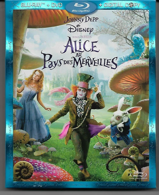 ALICE AU PAYS DES MERVEILLES Disney Johnny Depp / Coffret BluRay+DVD en TBE EUR 12,00