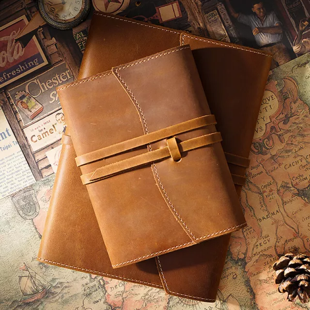 Handmade Crazy Horse Leather Cover Vintage NoteBook Diary Journal Travel Notepad