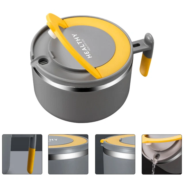 Contenitore cucina ramen grigio spaghetti istantaneo scatola pranzo acciaio inox