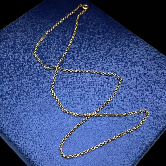Antique Vintage Nouveau 14k Rose Gold Rolo Link Petite Chain Necklace 2.4g