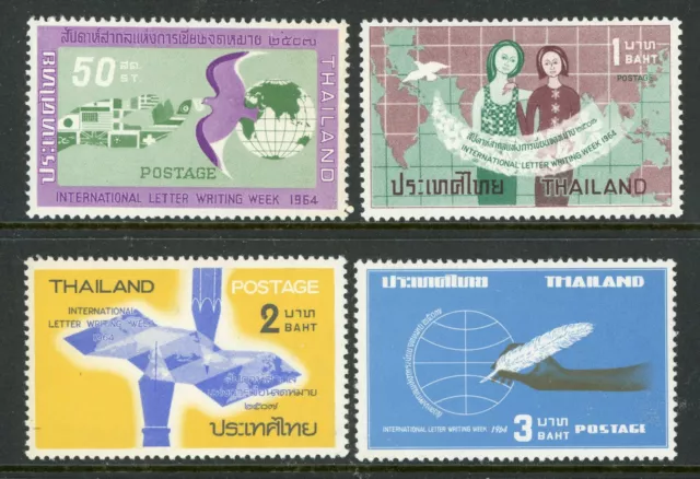 Thailand 1964 Letter Writing Week Set  Scott # 423-426 MNH V550 ⭐⭐⭐