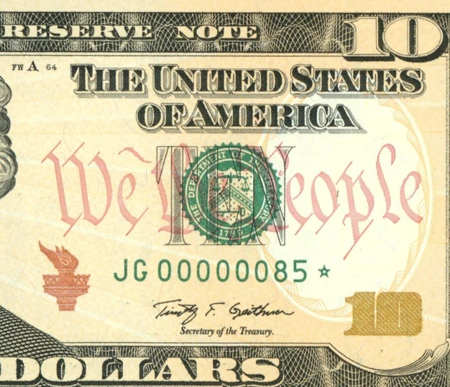 **STAR** (TWO DIGIT) $10 2009 (GEM) (00000085) LOW SERIAL (1st of 2 consecutive)