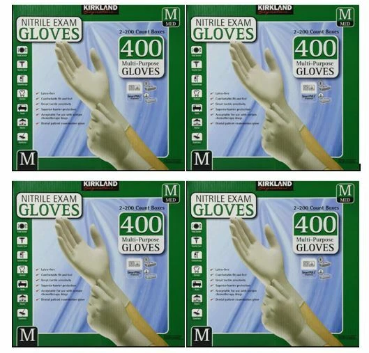 KIRKLAND SIGNATURE NITRILE Exam GlovesEach pack 2x200=400 CountMedium