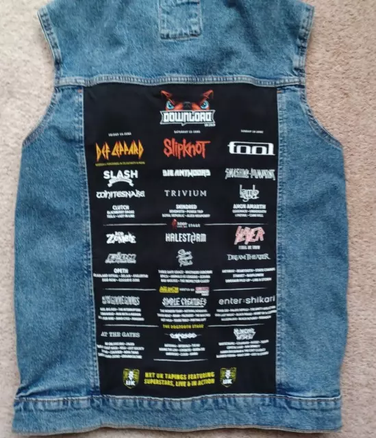 Download Festival Donnington Park Heavy Metal Denim Battle Vest Jacket custom L